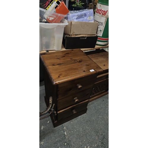 90 - 3 draw pine drawers