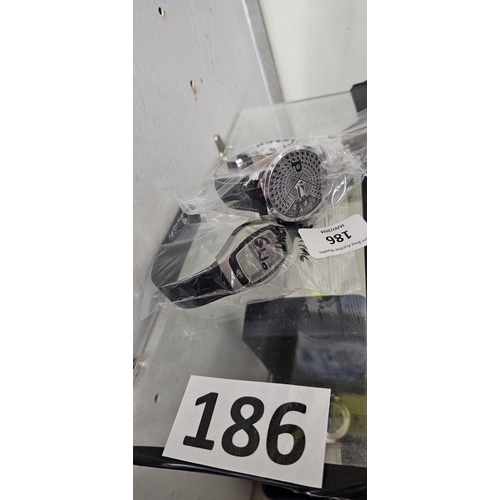 186 - designer Paido warch- new battery & Solar powered digital water resistant watch both gwo