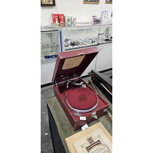 218 - 78rpm HMV wind up record player