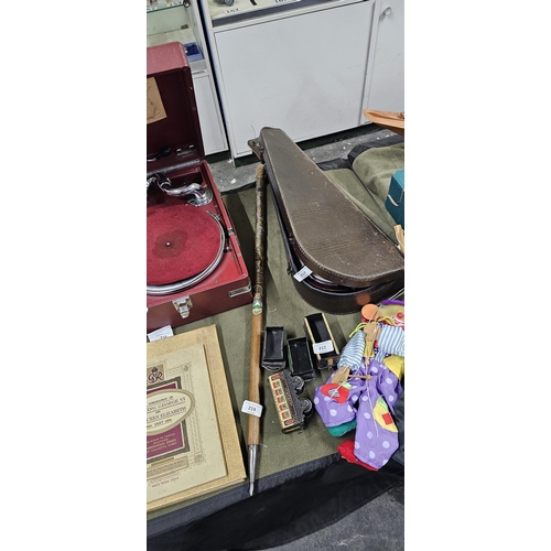 219 - german hiking stick with 21 badges