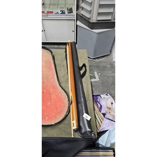 230 - riley two part snooker cue in case
