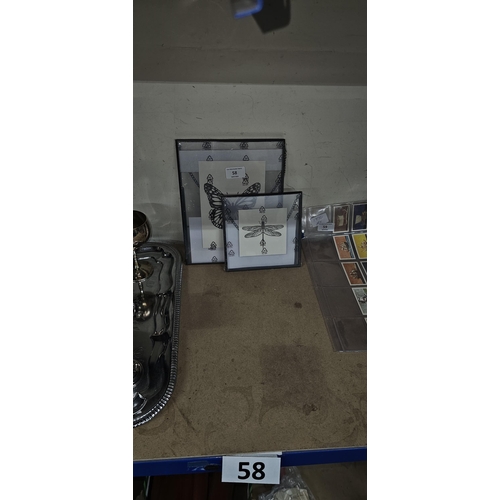 58 - 2 new wall hanging display photo frames