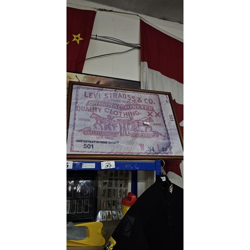 66 - levi strauss 502 framed picture UNABLE TO POST