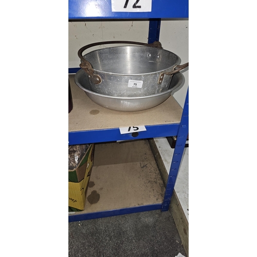 75 - military bowl and jam pan