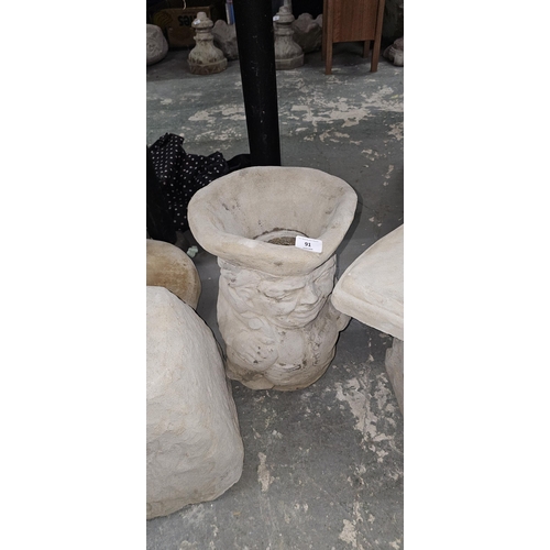 91 - toby jug, deep planter - concrete UNABLE TO POST