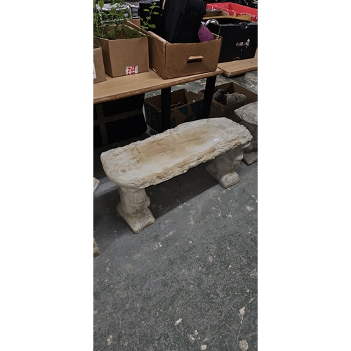 93 - timer effect seat, squirrel plinths - concrete UNABLE TO POST