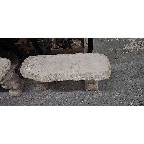 94 - squirrel seat, on squirrel plinths - concrete UNABLE TO POST