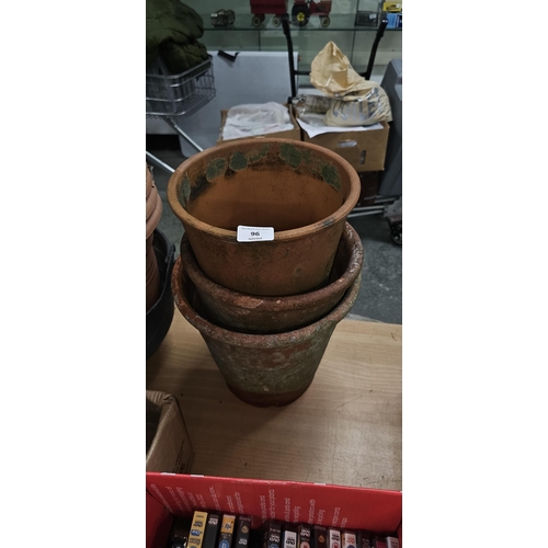 96 - 3 flower pots UNABLE TO POST