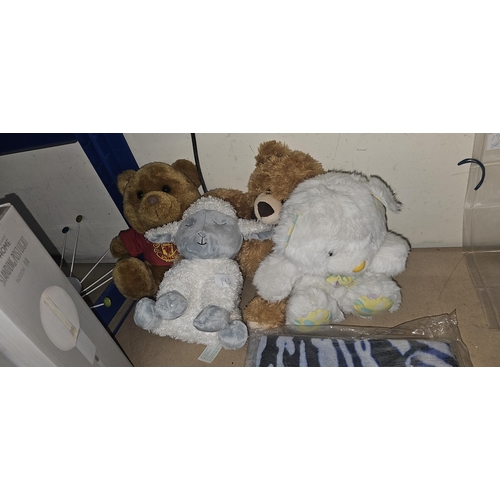 19A - 3 assorted soft toys, 2 bears & a lamb