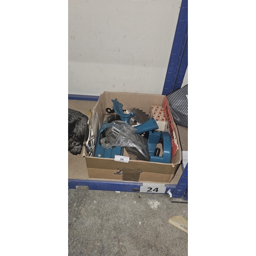 24 - black & decker sander, saw & polisher etc plus drill attachments