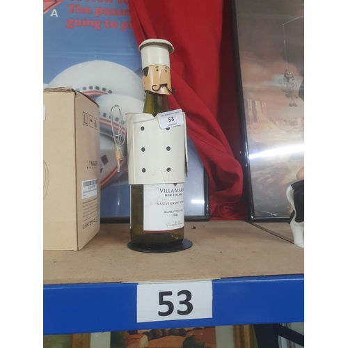 53 - chef wine bottle holder