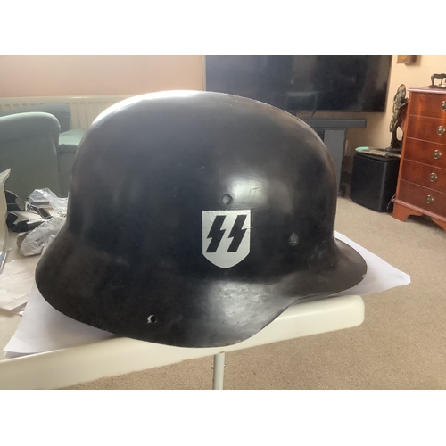 2 - WWII NAZI GERMAN HELMUT MADE WITH FIBREGLASS FOR FILMING IDEAL FOR FANCYDRESS