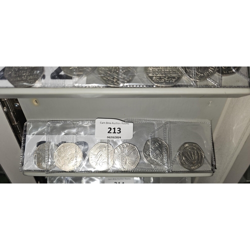 213 - 6 X COLLECTORS 50P'S