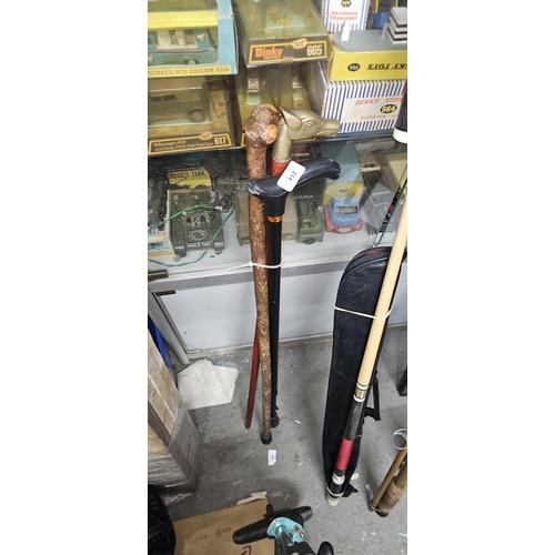 412 - 3 walking sticks