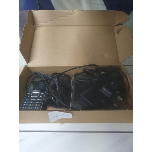 140A - 3 PHONES & CHARGERS IN BOX