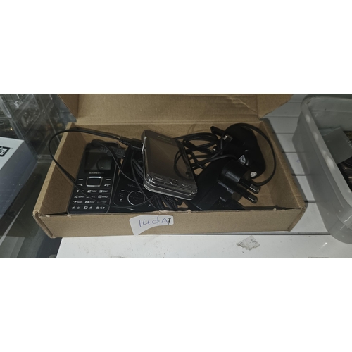 140A - 3 PHONES & CHARGERS IN BOX