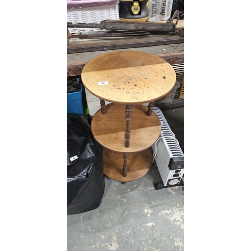 495 - MID CENTURY 3 TIER ROUND OCCASSIONAL TABLE unable to post