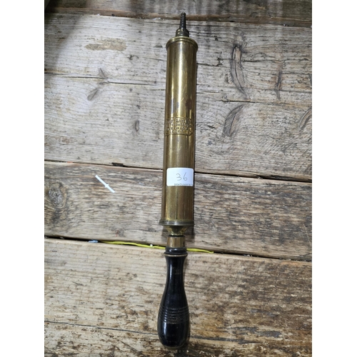 36 - 1900-1920 Brass Harry Hayley rugby ball pump