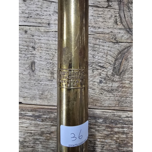 36 - 1900-1920 Brass Harry Hayley rugby ball pump