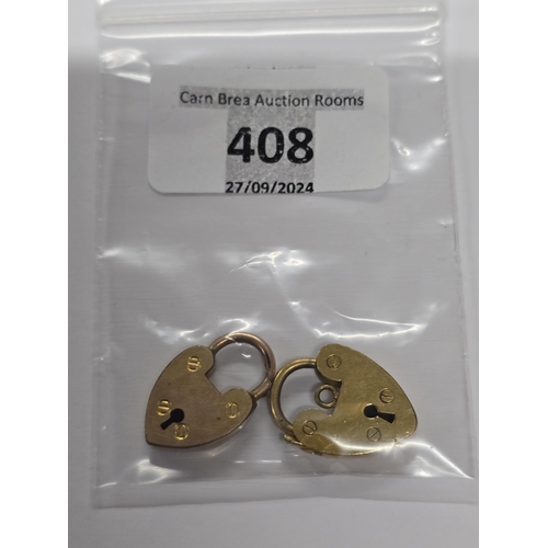 408 - 2 x rolled gold padlocks 4