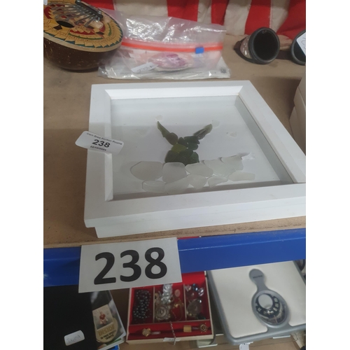 238 - SEA GLASS MERMAID ON BOX FRAME