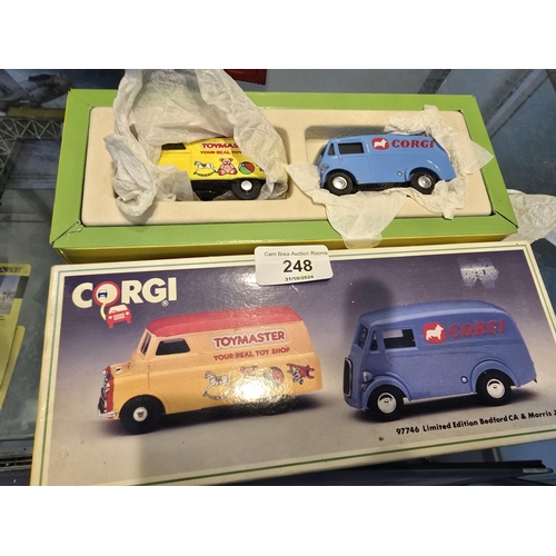 248 - Corgi 97746; Toymaster Van Set; Morris J & Bedford CA