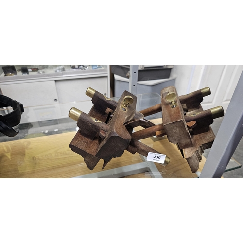 230 - 2 X 1918 PLOUGH PLANES BY T.J. GARDNER, STAMPED WITH NAME & DATED