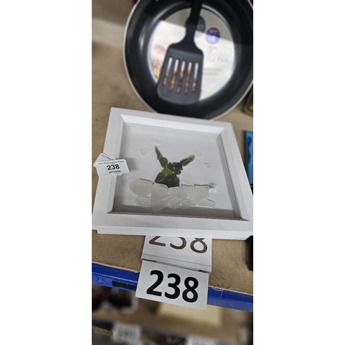 238 - SEA GLASS MERMAID ON BOX FRAME