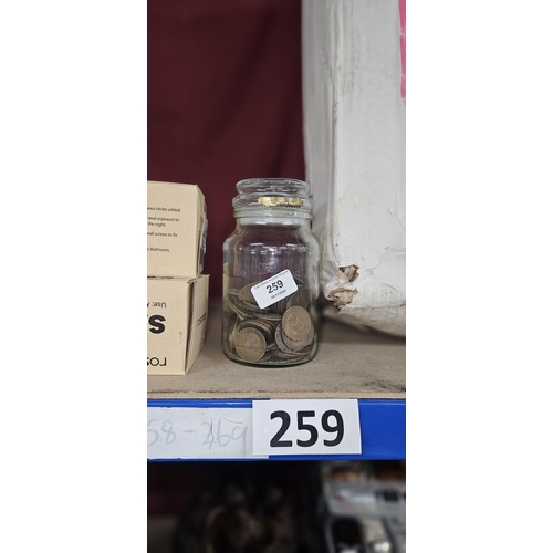 259 - JAR VINTAGE OLD COPPER COINS