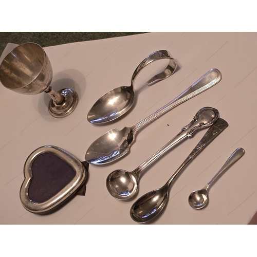 17A - Assorted silver plate and silver spoon