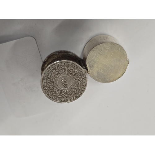 66 - Silver coin pill pot