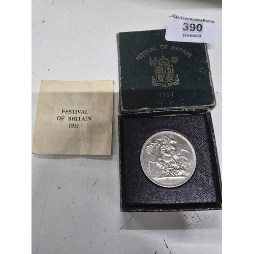 390 - 1951 Festival of Britain coin boxed