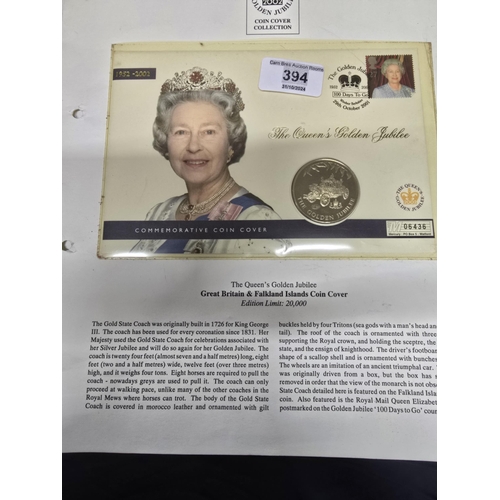 394 - Elizabeth 2nd Golden jubilee cover coin