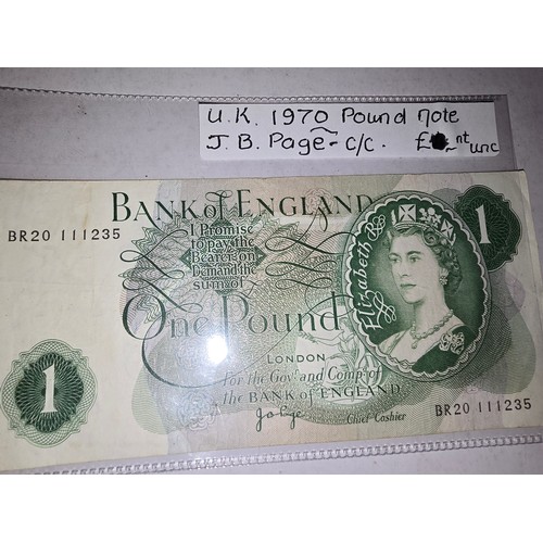 127A - 1970 J B Page One Pound note