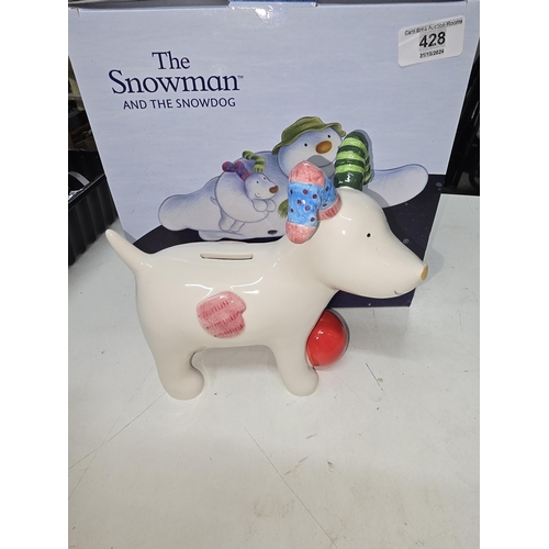 428 - John Beswick~ JB32~2018~ The Snowdog Money Bank Boxed