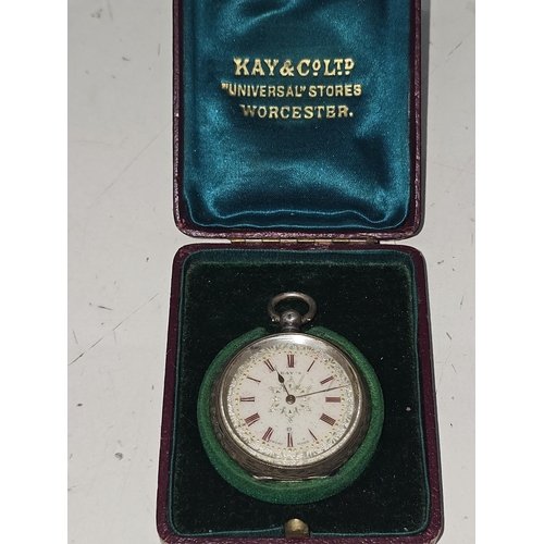 443 - Cased Silver pocket watch gwo