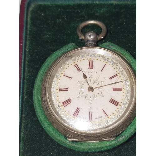 443 - Cased Silver pocket watch gwo