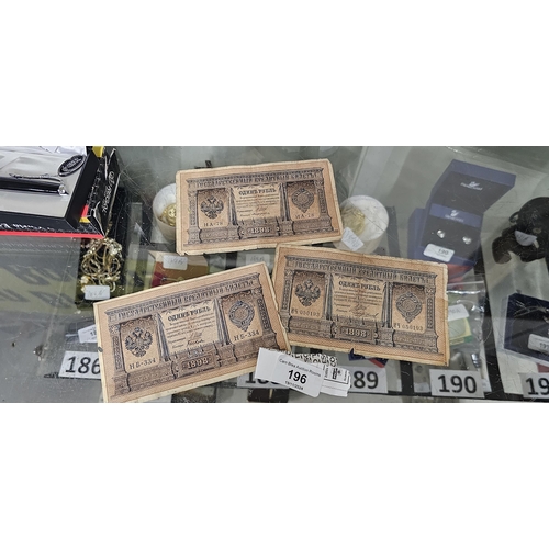 196 - 3 BANKNOTES