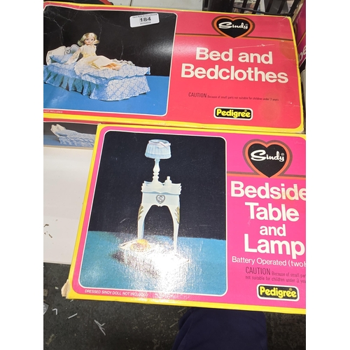 184 - Sindy Doll Bed & Bedside 1970s