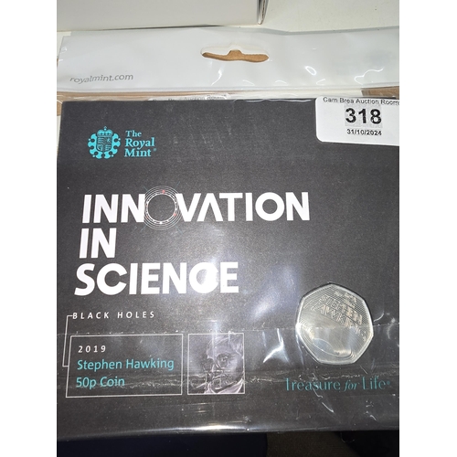 318 - Royal Mint Stephen Hawking Innovation In Science 50p 2019 BUNC