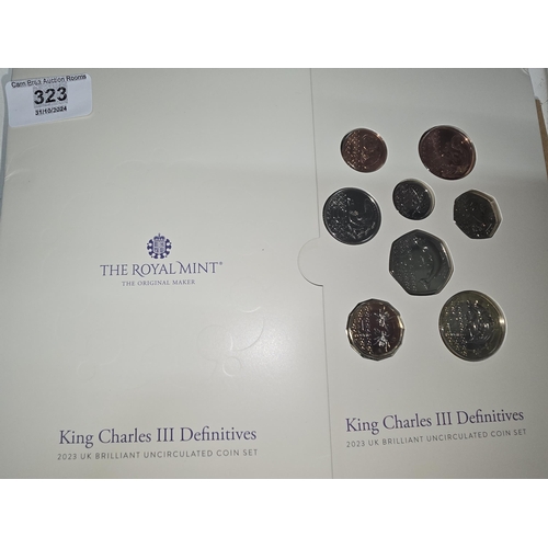 323 - 2023 King Charles Definitive Privy UK Coin Set 8 Brilliant Uncirculated