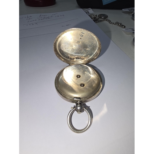 280 - Silver pocket watch key wind 40mm