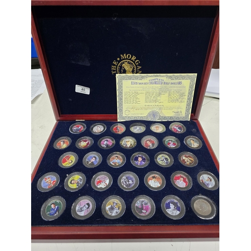 40 - Complete ELVIS MOVIES COLORIZED HALF DOLLAR coin set cased with COA