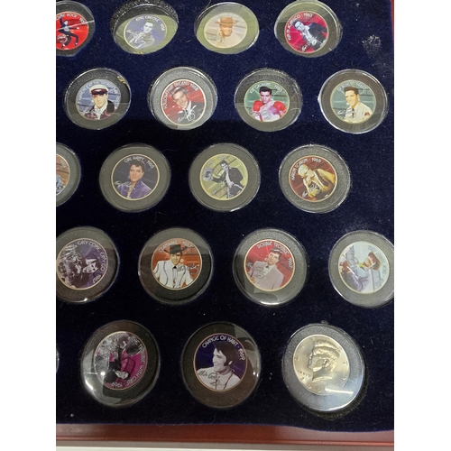 40 - Complete ELVIS MOVIES COLORIZED HALF DOLLAR coin set cased with COA