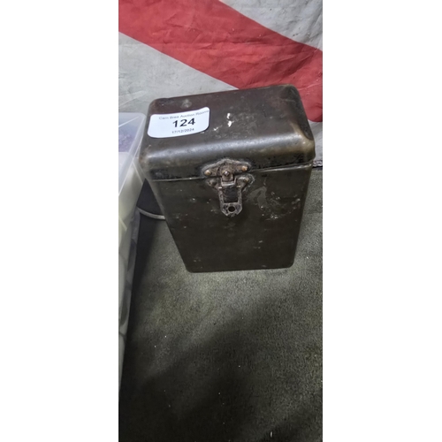 124 - Brass vintage Battery carry box