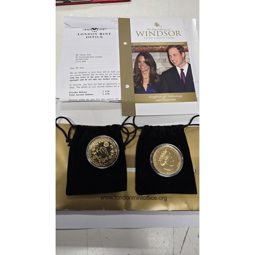 488 - London Mint Kate & William coins & paperwork