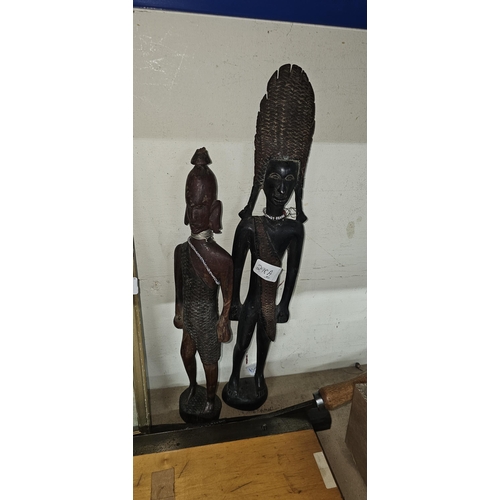 298A - 4 AFRICAN WOODEN STAUES