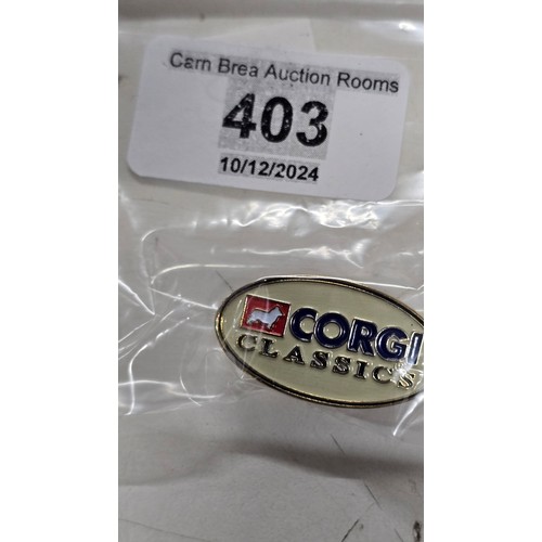 403 - Corgi Classics collectors pin badge