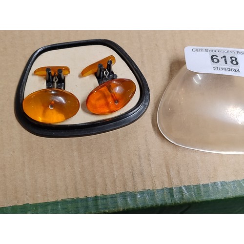 618 - Vintage amber cufflinks, boxed