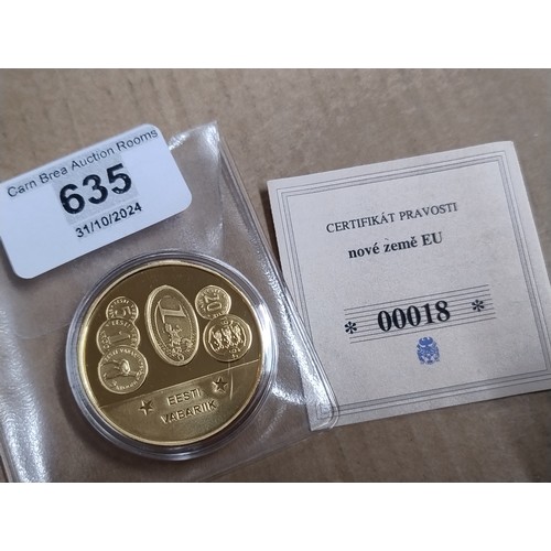 635 - European coin in capsule, low mintage